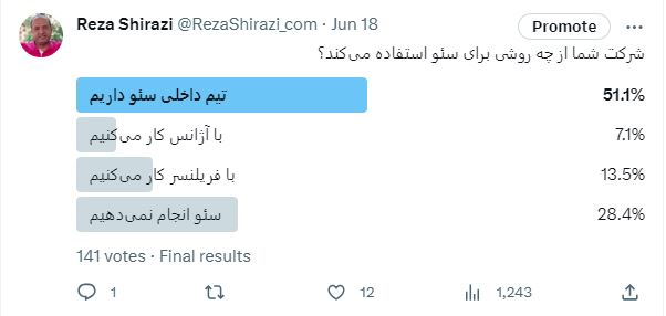 نظرسنجی بازار سئو در ایران - توییتر